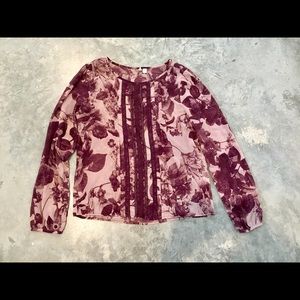 FRENCHI maroon, floral top